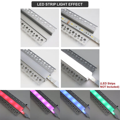 Aluminium Plaster - in LED Profile 1 metre Opaque Diffuser Trimless CP01M 2 Pack or 5 Pack - Energy Light Bulbs - Free delivery on all orders