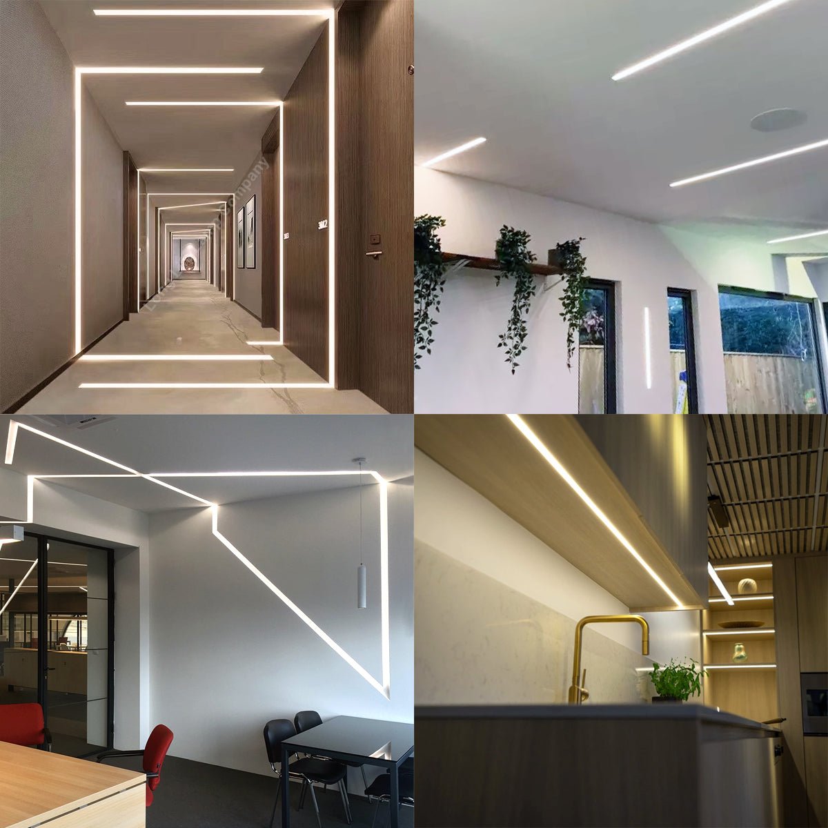Aluminium Plaster - in LED Profile 1 metre Opaque Diffuser Trimless CP01M 2 Pack or 5 Pack - Energy Light Bulbs - Free delivery on all orders