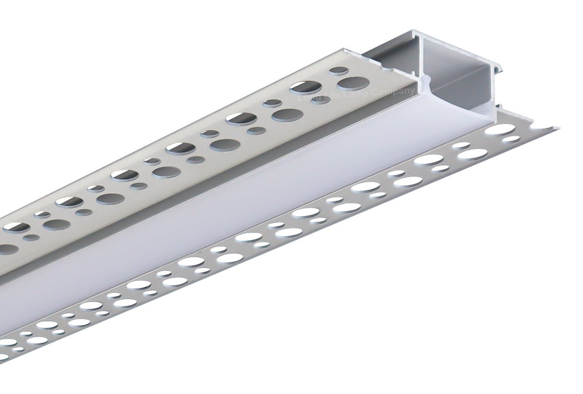 Aluminium Plaster - in LED Profile 1 metre Opaque Diffuser Trimless CP01M 2 Pack or 5 Pack - Energy Light Bulbs - Free delivery on all orders