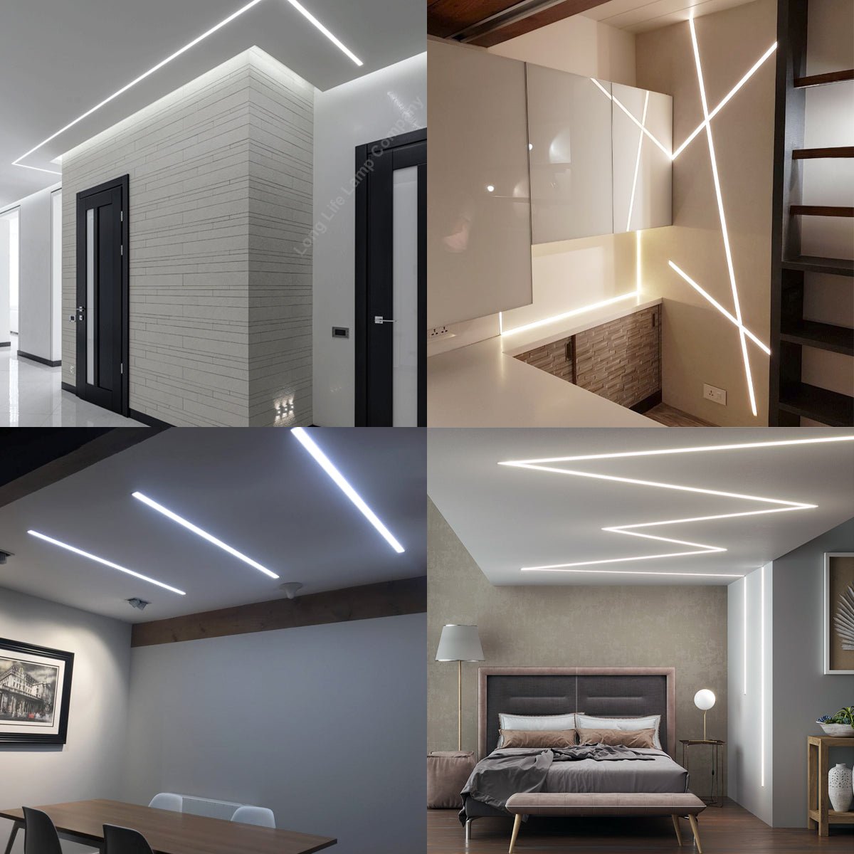 Aluminium Plaster - in LED Profile 1 metre Opaque Diffuser Trimless CP01M 2 Pack or 5 Pack - Energy Light Bulbs - Free delivery on all orders