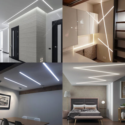 Aluminium Plaster - in LED Profile 1 metre Opaque Diffuser Trimless CP01M 2 Pack or 5 Pack - Energy Light Bulbs - Free delivery on all orders
