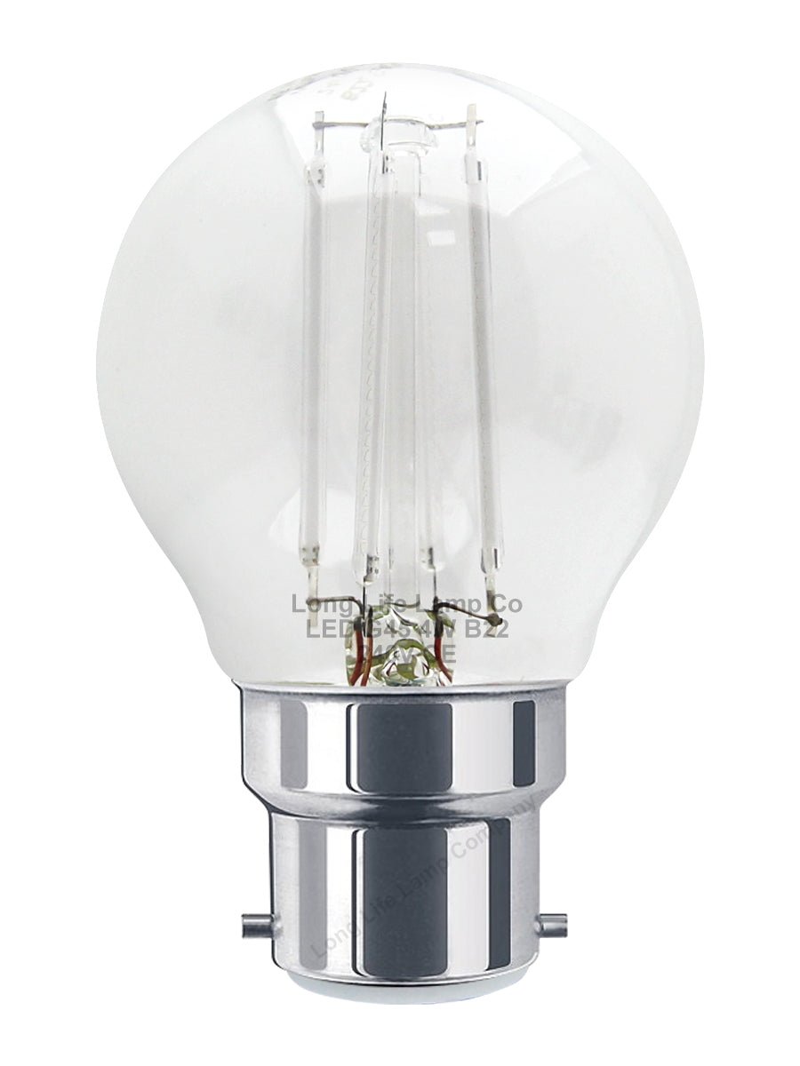 Ambient Fireglow 4w LED Golf Ball Blue Light Bulb B22 Bayonet Clear Glass - Energy Light Bulbs - Free delivery on all orders