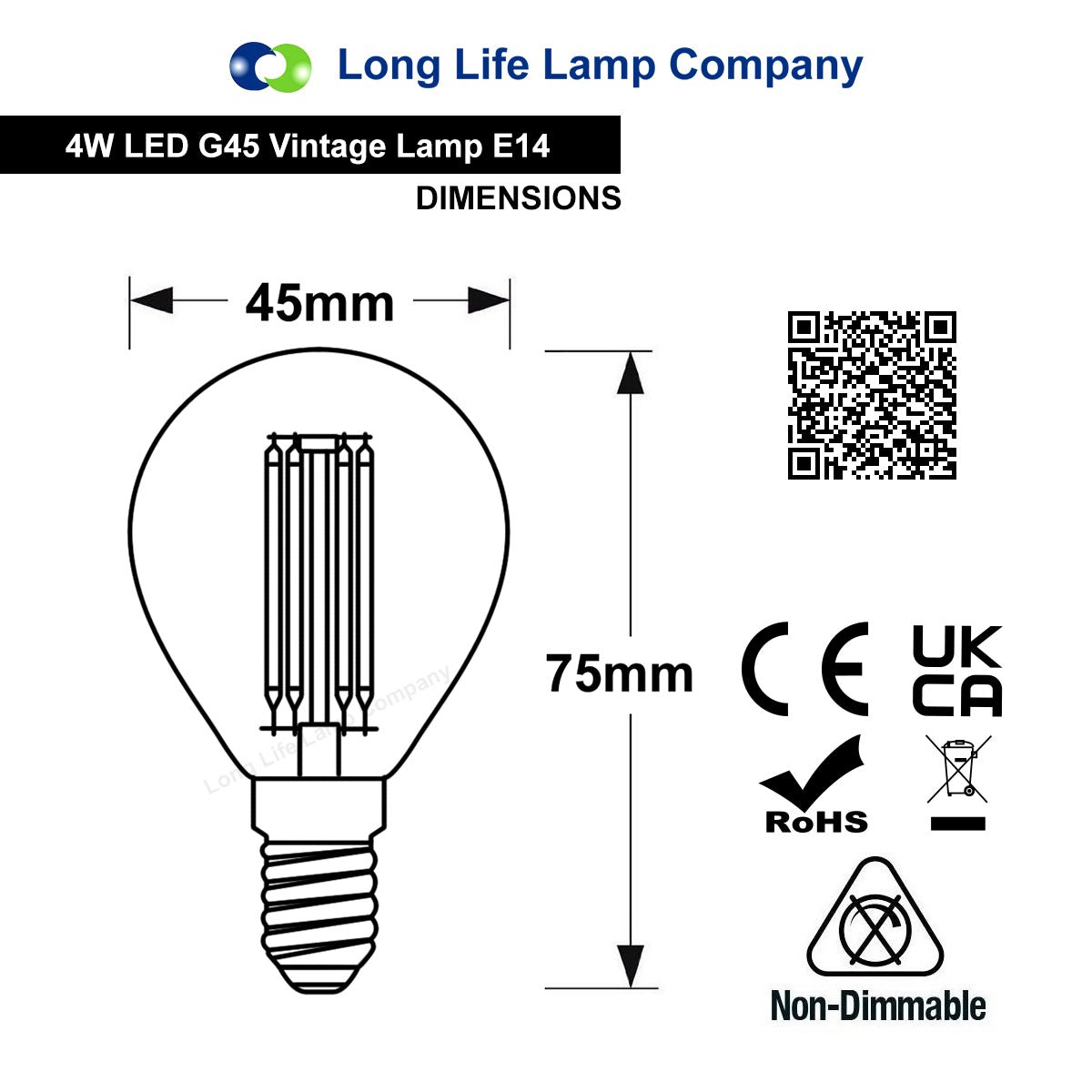 Ambient Fireglow 4w LED Golf Ball Blue Light Bulb E14 Clear Glass - Free delivery on all orders