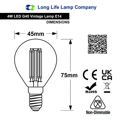 Ambient Fireglow 4w LED Golf Ball Blue Light Bulb E14 Clear Glass - Free delivery on all orders