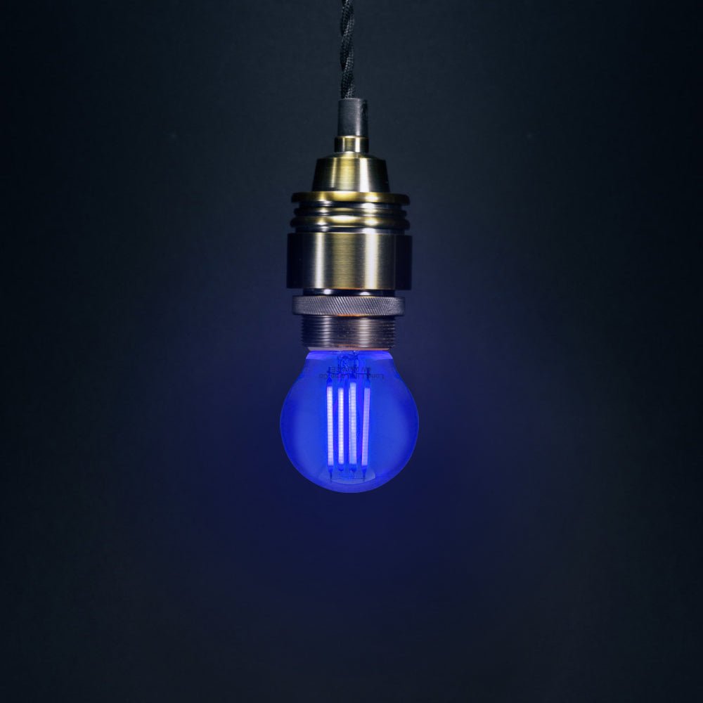 Ambient Fireglow 4w LED Golf Ball Blue Light Bulb E14 Clear Glass - Energy Light Bulbs - Free delivery on all orders
