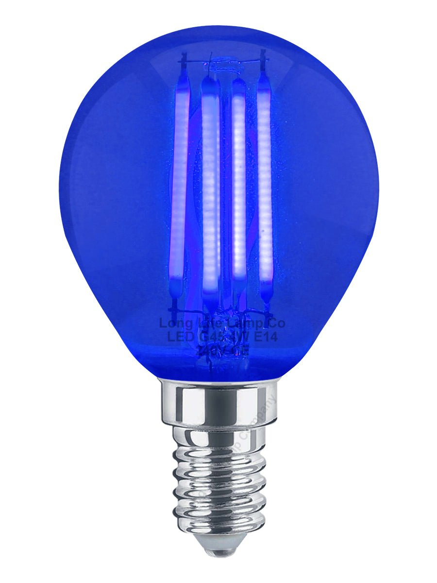 Ambient Fireglow 4w LED Golf Ball Blue Light Bulb E14 Clear Glass - Energy Light Bulbs - Free delivery on all orders