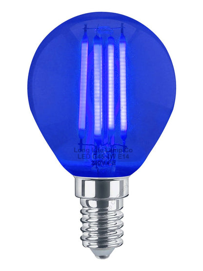 Ambient Fireglow 4w LED Golf Ball Blue Light Bulb E14 Clear Glass - Energy Light Bulbs - Free delivery on all orders