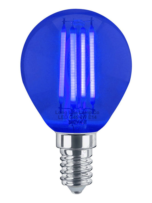Ambient Fireglow 4w LED Golf Ball Blue Light Bulb E14 Clear Glass - Energy Light Bulbs - Free delivery on all orders