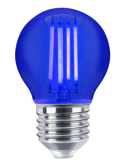 Ambient Fireglow 4w LED Golf Ball Blue Light Bulb E27 Clear Glass - Energy Light Bulbs - Free delivery on all orders