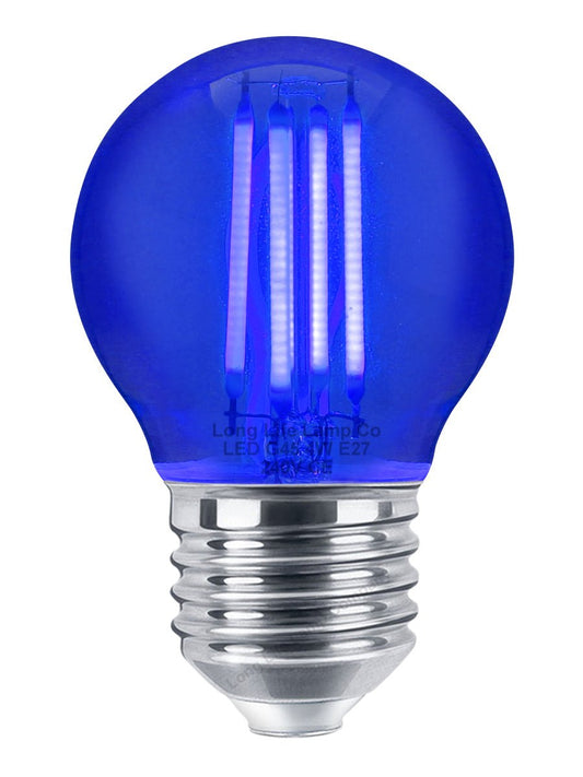 Ambient Fireglow 4w LED Golf Ball Blue Light Bulb E27 Clear Glass - Energy Light Bulbs - Free delivery on all orders