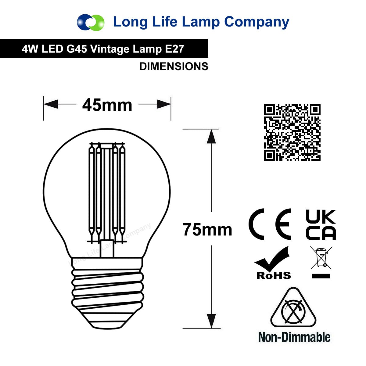 Ambient Fireglow 4w LED Golf Ball Blue Light Bulb E27 Clear Glass - Free delivery on all orders
