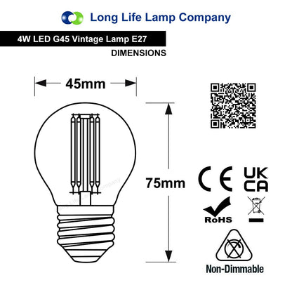 Ambient Fireglow 4w LED Golf Ball Blue Light Bulb E27 Clear Glass - Free delivery on all orders