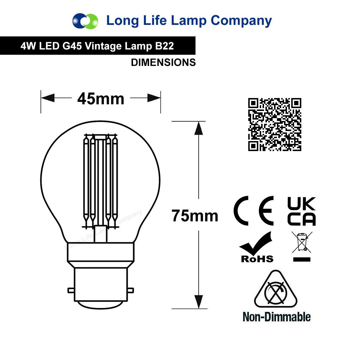 Ambient Fireglow 4w LED Golf Ball Red Light Bulb B22 Bayonet Clear Glass - Free delivery on all orders