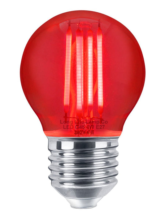 Ambient Fireglow 4w LED Golf Ball Red Light Bulb E27 Clear Glass - Energy Light Bulbs - Free delivery on all orders