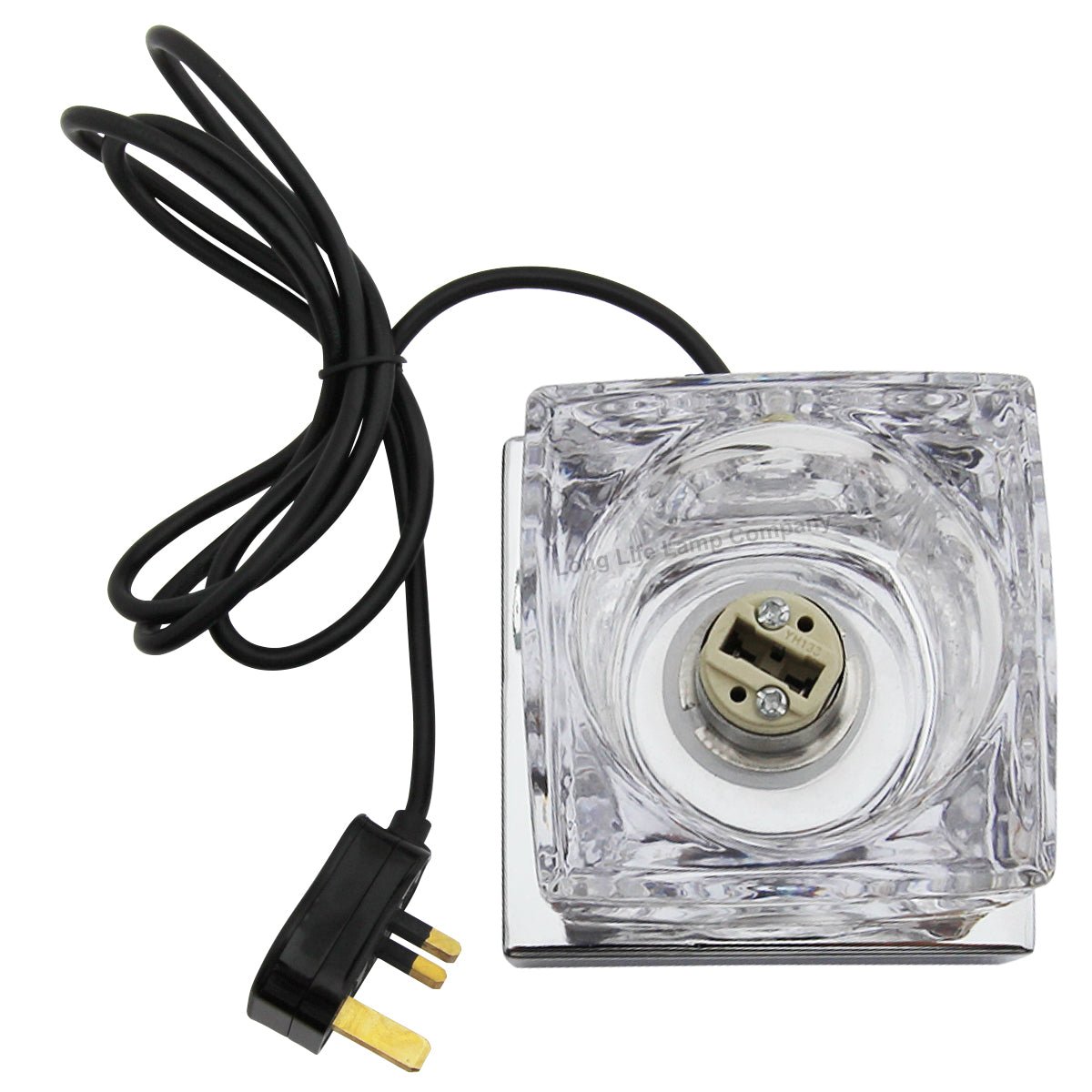 Ambient Glass Cube Touch Dimmable Table Lamp Chrome Base with Free G9 25w Bulb - Energy Light Bulbs - Free delivery on all orders