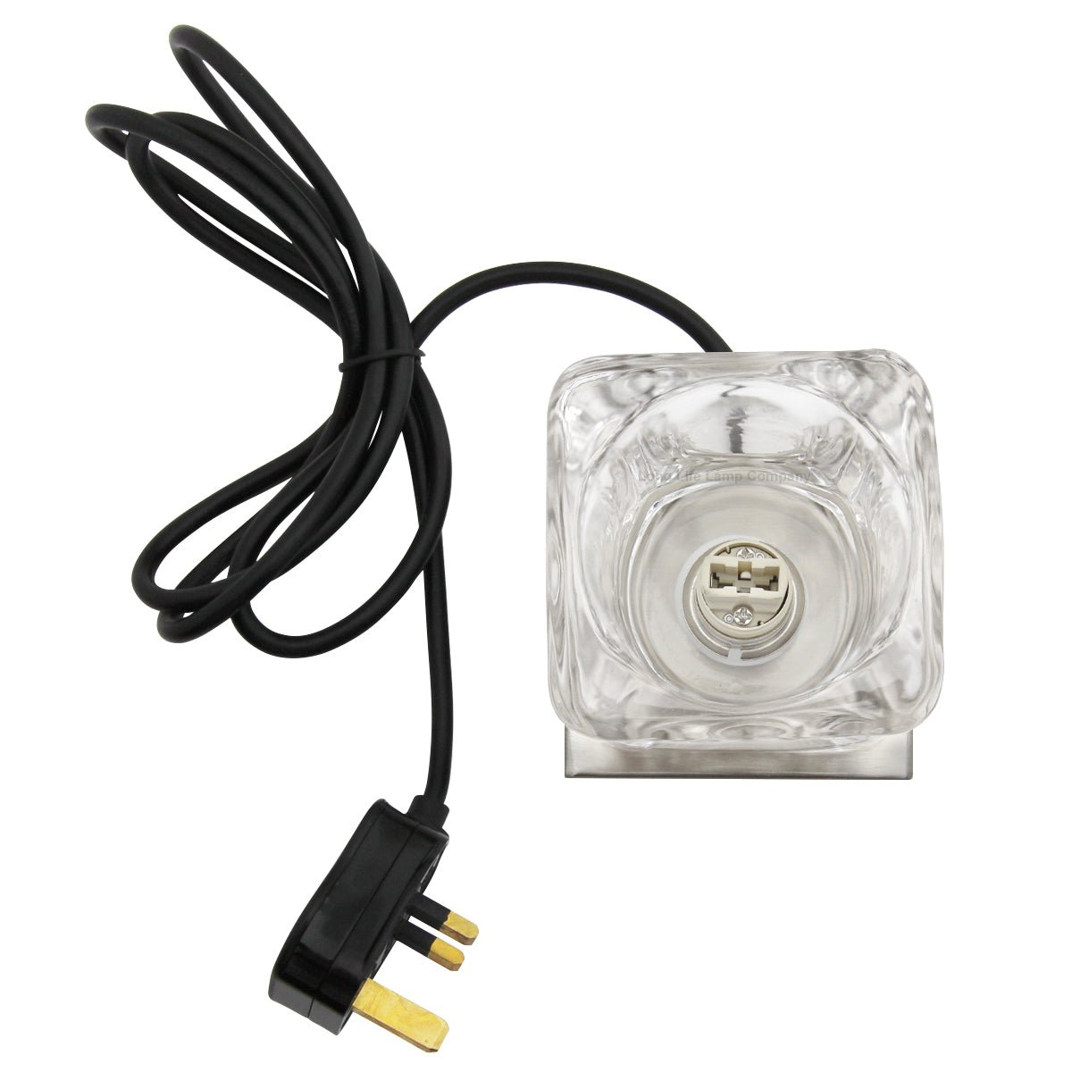Ambient Glass Ice Cube Touch Dimmable Table Lamp Chrome Brush Satin Base with G9 Bulb - Energy Light Bulbs - Free delivery on all orders