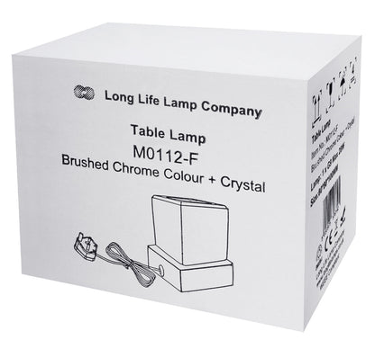 Ambient Glass Ice Cube Touch Dimmable Table Lamp Chrome Brush Satin Base with G9 Bulb - Energy Light Bulbs - Free delivery on all orders