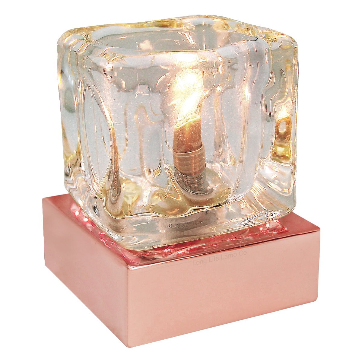 Ambient Glass Ice Cube Touch Dimmable Table Lamp Copper Base with G9 Bulb - Energy Light Bulbs - Free delivery on all orders
