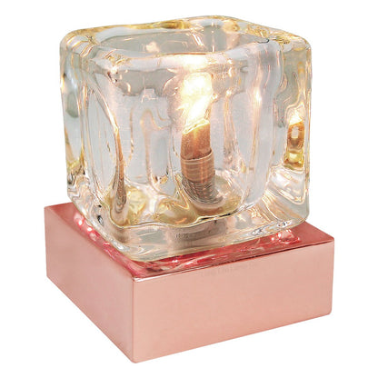 Ambient Glass Ice Cube Touch Dimmable Table Lamp Copper Base with G9 Bulb - Energy Light Bulbs - Free delivery on all orders