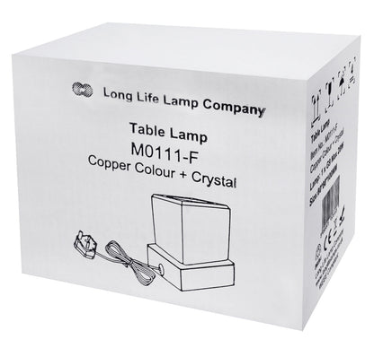 Ambient Glass Ice Cube Touch Dimmable Table Lamp Copper Base with G9 Bulb - Energy Light Bulbs - Free delivery on all orders