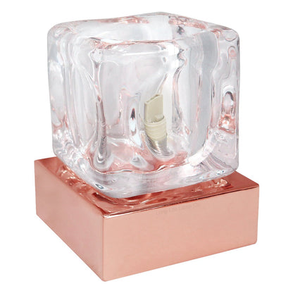 Ambient Glass Ice Cube Touch Dimmable Table Lamp Copper Base with G9 Bulb - Energy Light Bulbs - Free delivery on all orders