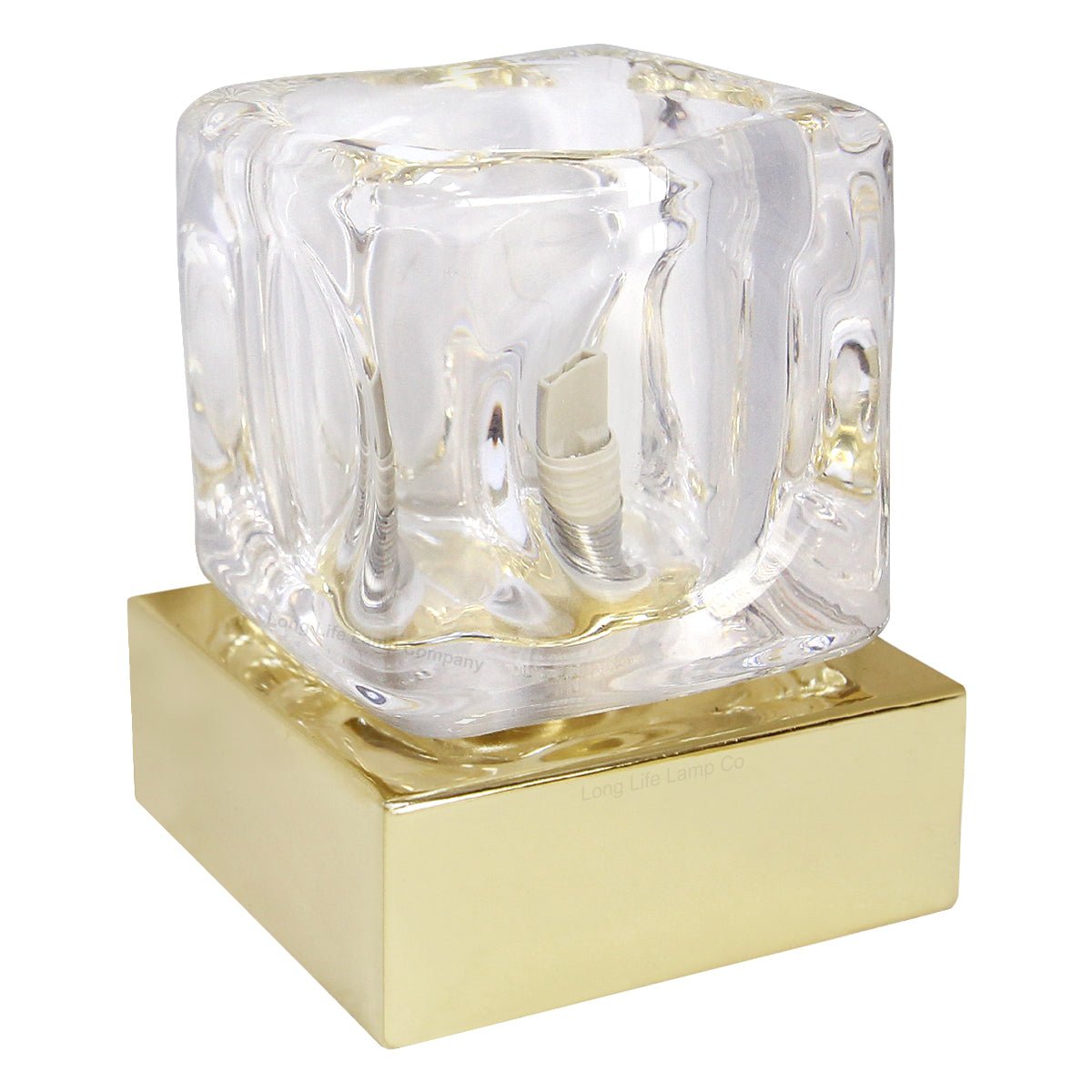 Ambient Glass Ice Cube Touch Dimmable Table Lamp Gold Base with G9 Bulb - Energy Light Bulbs - Free delivery on all orders