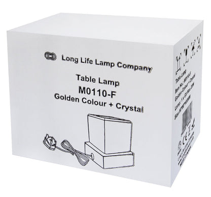Ambient Glass Ice Cube Touch Dimmable Table Lamp Gold Base with G9 Bulb - Energy Light Bulbs - Free delivery on all orders