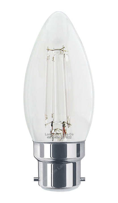 Ambient Vintage 4w LED Blue Candle Light Bulb B22 Bayonet Clear Glass - Energy Light Bulbs - Free delivery on all orders