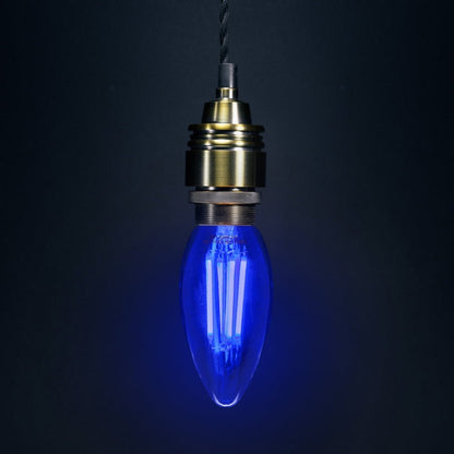Ambient Vintage 4w LED Blue Candle Light Bulb B22 Bayonet Clear Glass - Energy Light Bulbs - Free delivery on all orders