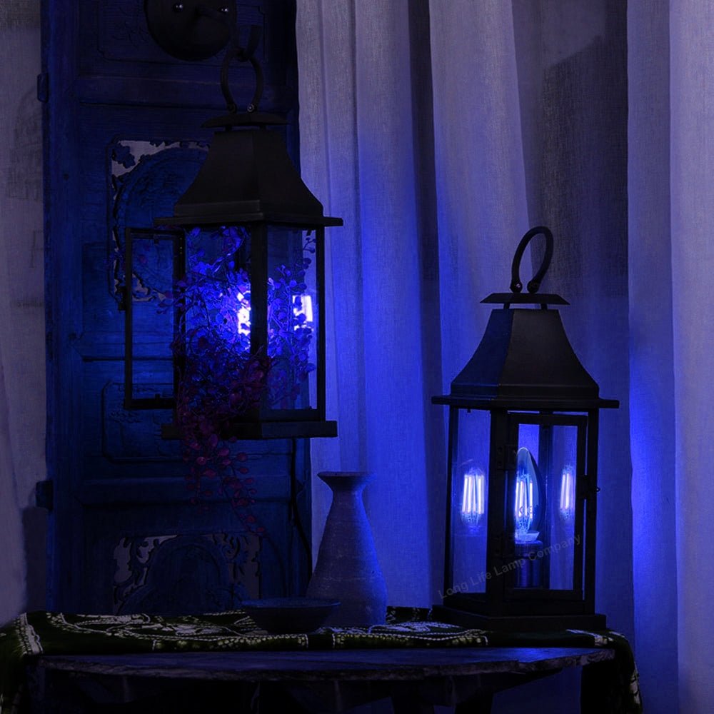 Ambient Vintage 4w LED Blue Candle Light Bulb B22 Bayonet Clear Glass - Energy Light Bulbs - Free delivery on all orders
