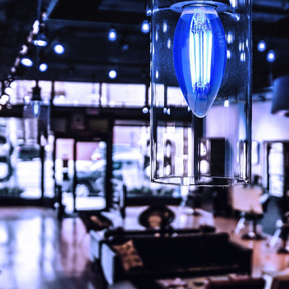 Ambient Vintage 4w LED Blue Candle Light Bulb B22 Bayonet Clear Glass - Energy Light Bulbs - Free delivery on all orders