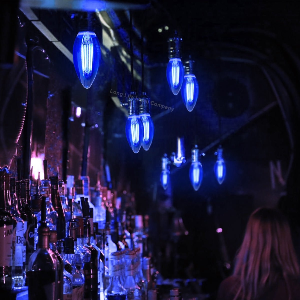 Ambient Vintage 4w LED Blue Candle Light Bulb B22 Bayonet Clear Glass - Energy Light Bulbs - Free delivery on all orders