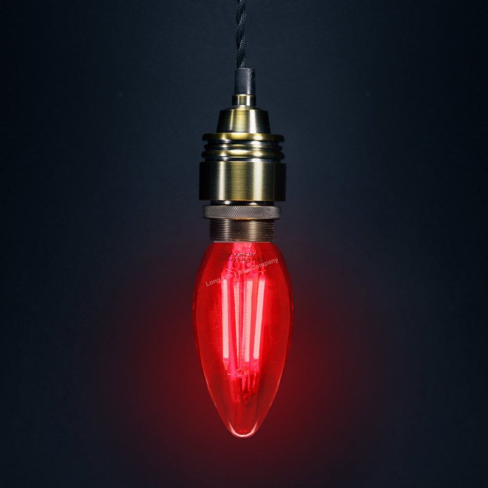 Ambient Vintage 4w LED Red Candle Light Bulb B22 Bayonet Clear Glass - Energy Light Bulbs - Free delivery on all orders