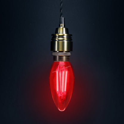 Ambient Vintage 4w LED Red Candle Light Bulb B22 Bayonet Clear Glass - Energy Light Bulbs - Free delivery on all orders