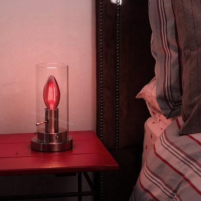 Ambient Vintage 4w LED Red Candle Light Bulb B22 Bayonet Clear Glass - Energy Light Bulbs - Free delivery on all orders