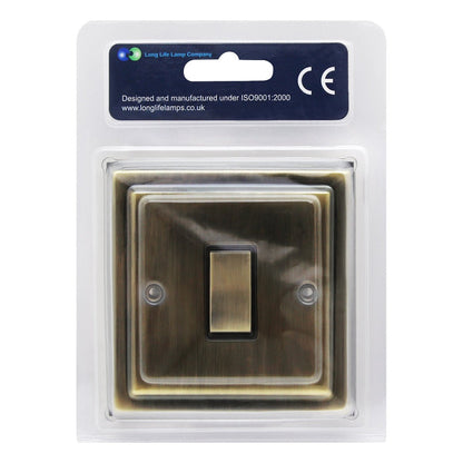 Antique Brass Single Light Switch 10amp 2 Way - Energy Light Bulbs - Free delivery on all orders