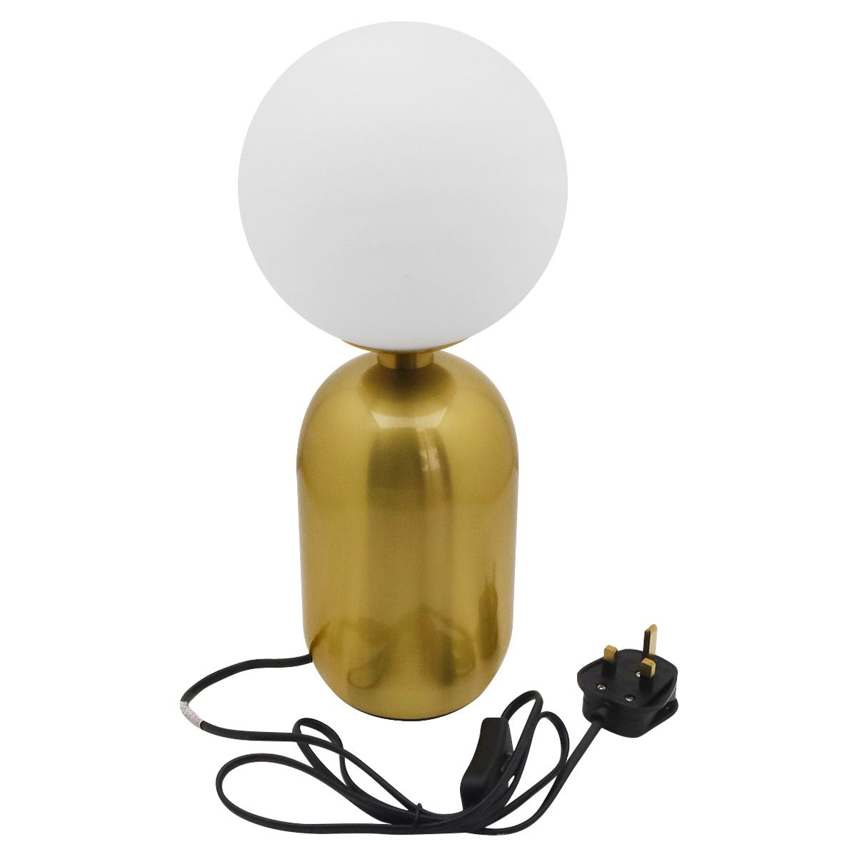Antique Brass Table Lamp Frosted Glass Globe Shade Bedside Light - Energy Light Bulbs - Free delivery on all orders