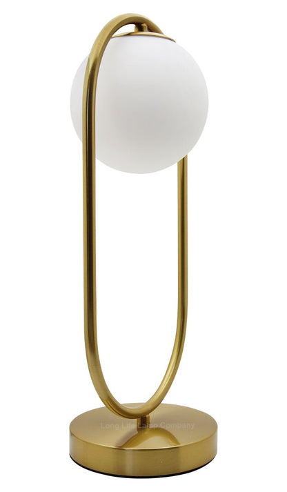 Antique Brass Table Lamp Opaque Glass Shade Bedside Light Globe Desk Lamp - Energy Light Bulbs - Free delivery on all orders