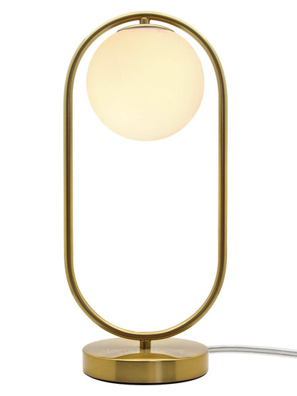 Antique Brass Table Lamp Opaque Glass Shade Bedside Light Globe Desk Lamp - Energy Light Bulbs - Free delivery on all orders
