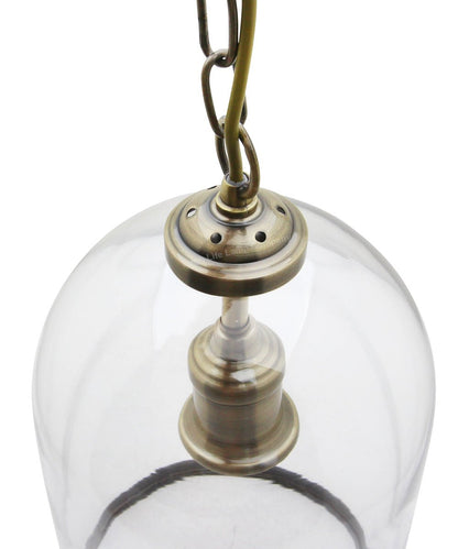 Antique Brass Vintage Ceiling Pendant Light Glass Lamp shade Bell Chain Lantern - Energy Light Bulbs - Free delivery on all orders