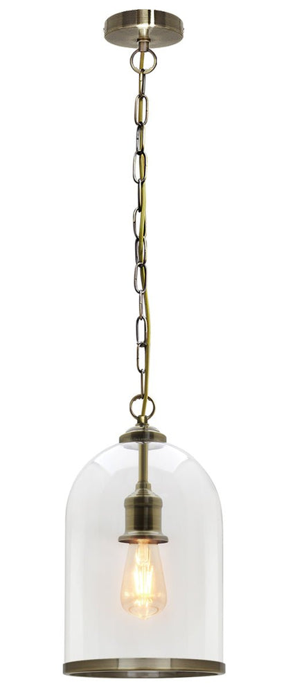 Antique Brass Vintage Ceiling Pendant Light Glass Lamp shade Bell Chain Lantern - Energy Light Bulbs - Free delivery on all orders