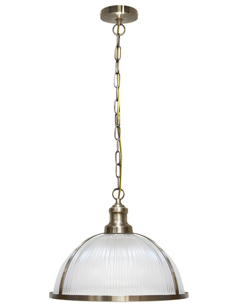 Antique Brass Vintage Pendant Light Industrial Retro Glass Ceiling Light Shade Factory Classic - Energy Light Bulbs - Free delivery on all orders