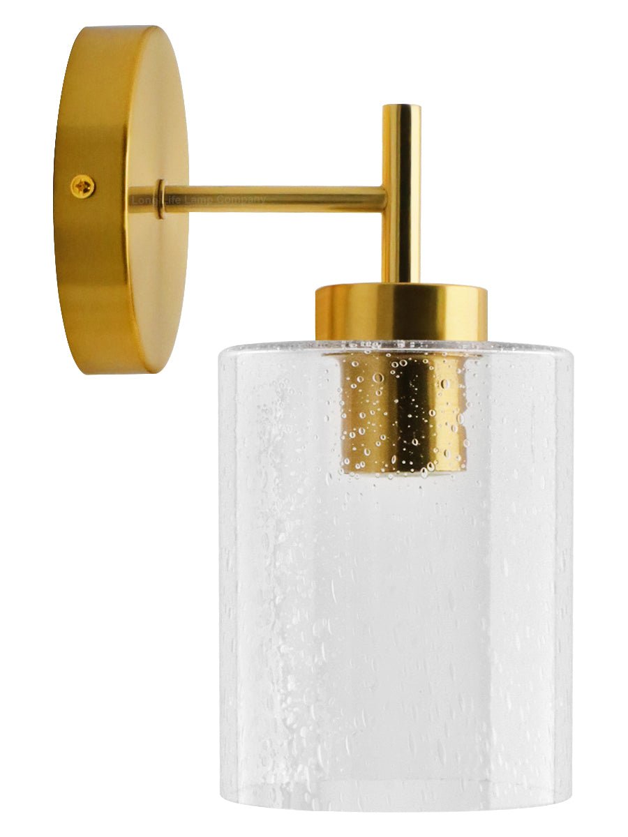 Antique Brass Wall Light Bubble Glass Lamp Shade Cylindrical Transparent Glass - Energy Light Bulbs - Free delivery on all orders