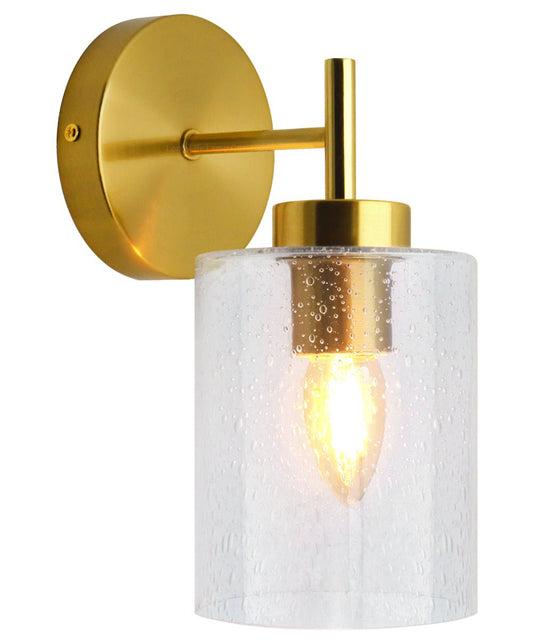 Antique Brass Wall Light Bubble Glass Lamp Shade Cylindrical Transparent Glass - Energy Light Bulbs - Free delivery on all orders