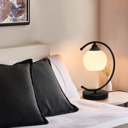 Arch Black Table Lamp Opaque Glass Globe Shade Opal Sphere - Energy Light Bulbs - Free delivery on all orders