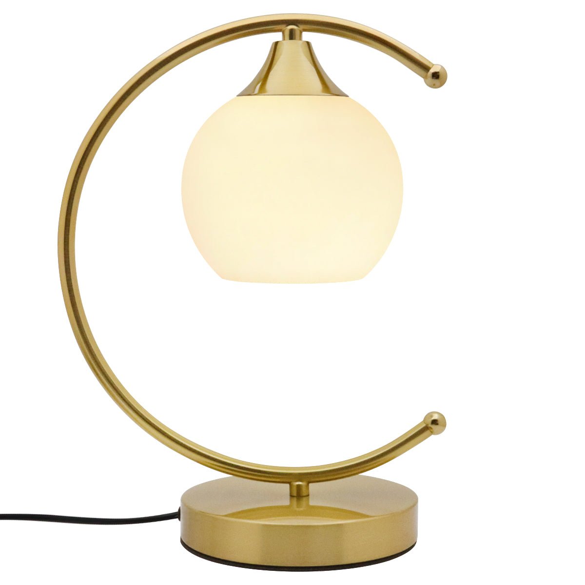 Arch Brass Table Lamp Opaque Glass Globe Shade Opal Sphere - Energy Light Bulbs - Free delivery on all orders
