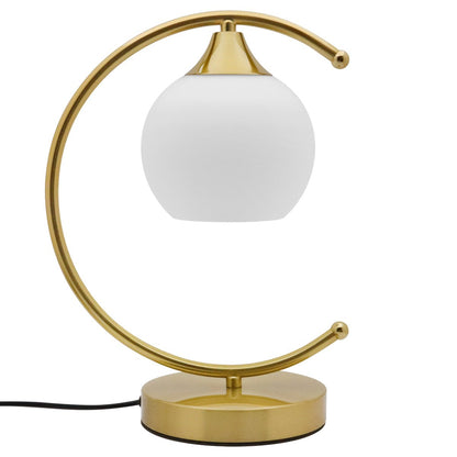 Arch Brass Table Lamp Opaque Glass Globe Shade Opal Sphere - Energy Light Bulbs - Free delivery on all orders