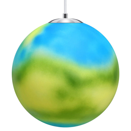 Art Deco Earth Globe Lamp Shade Pendant Light Fitting Polycarbonate - Energy Light Bulbs - Free delivery on all orders