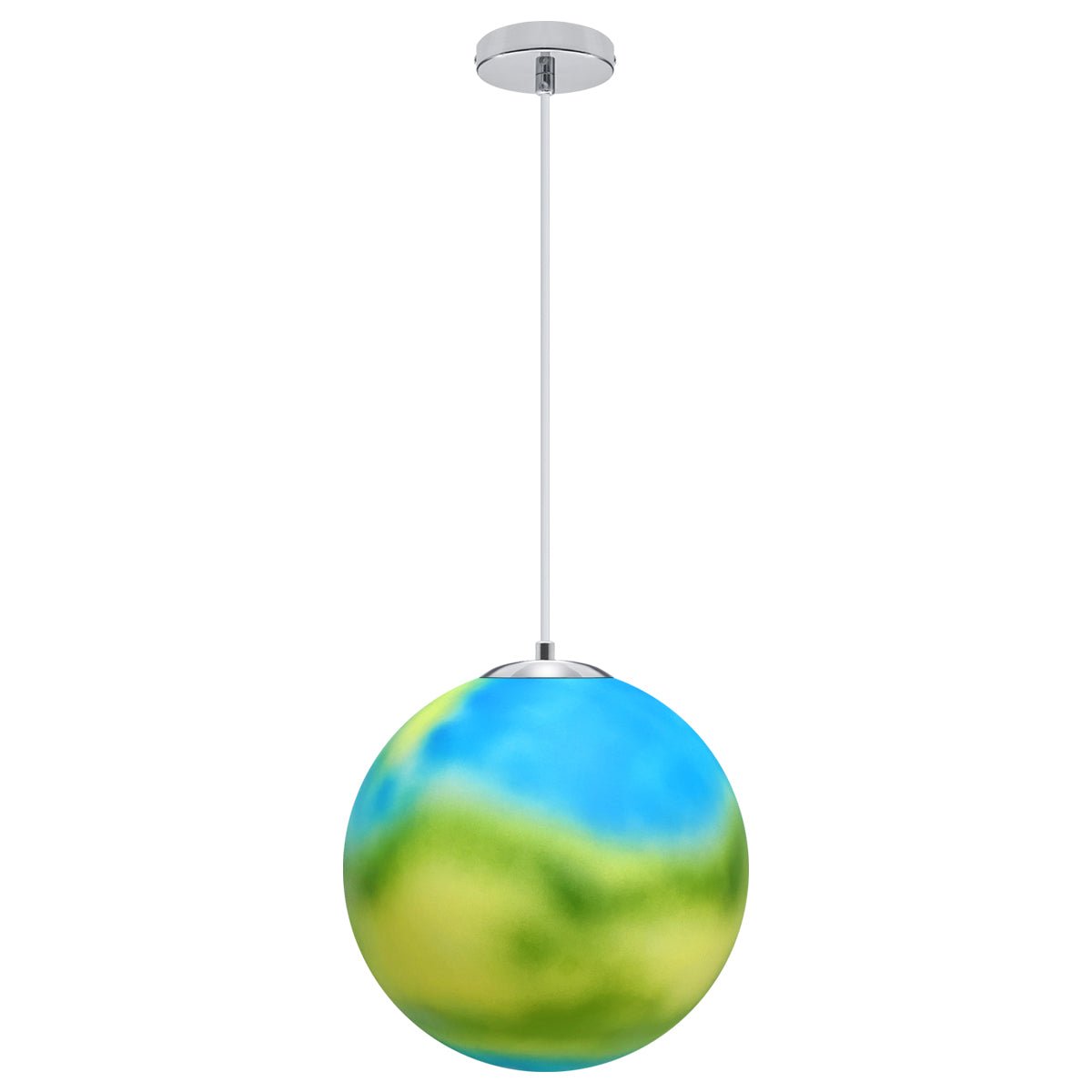 Art Deco Earth Globe Lamp Shade Pendant Light Fitting Polycarbonate - Energy Light Bulbs - Free delivery on all orders