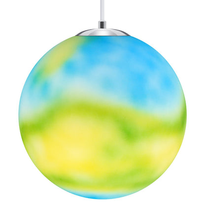 Art Deco Earth Globe Lamp Shade Pendant Light Fitting Polycarbonate - Energy Light Bulbs - Free delivery on all orders